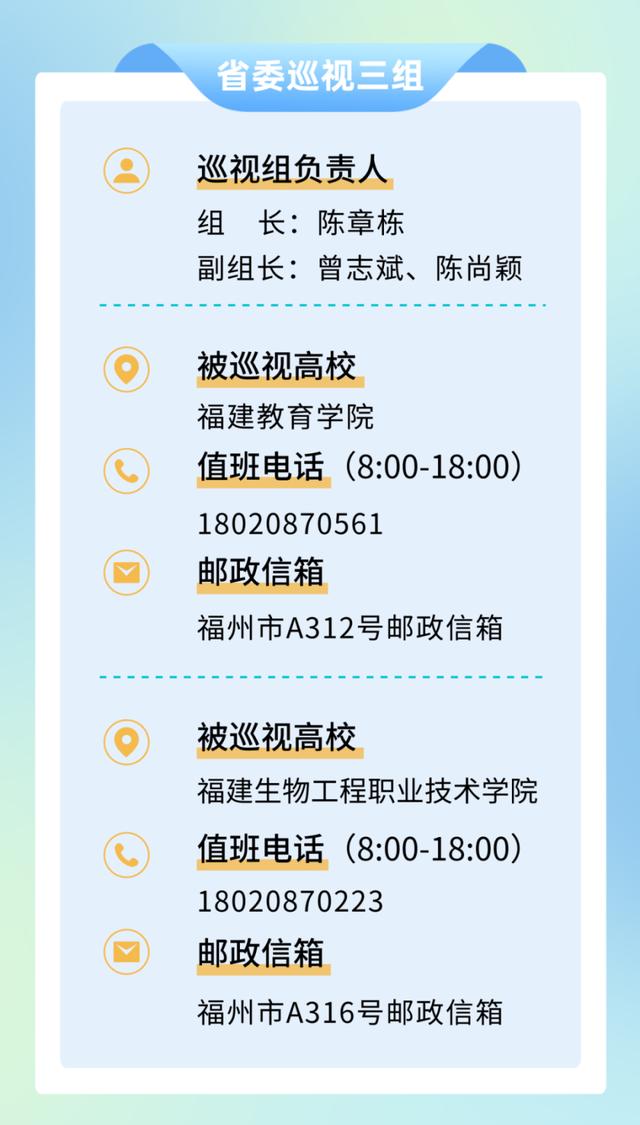 最新！福建省委巡视组已进驻12所高校