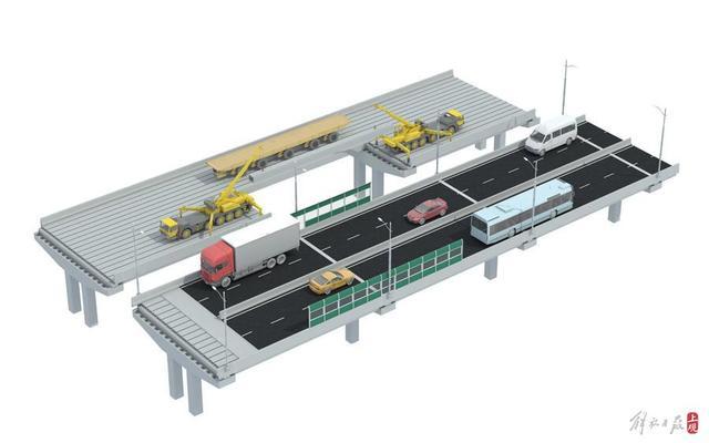 S20外环隧道封闭大修提供的宝贵窗口期，这座高架桥开始半封闭施工