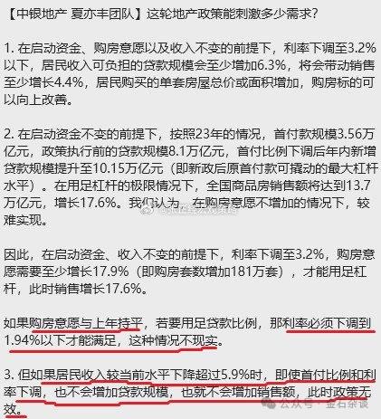 中银地产研报刷屏，这轮地产政策到底能刺激多少需求​？