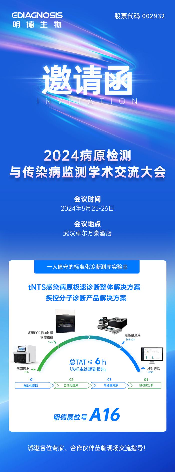 会议邀请｜明德生物邀您参加2024病原检测与传染病监测学术交流大会