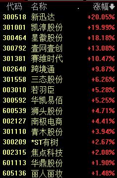 政策利好！互联网电商板块大涨，新迅达、凯淳股份迎来20CM涨停