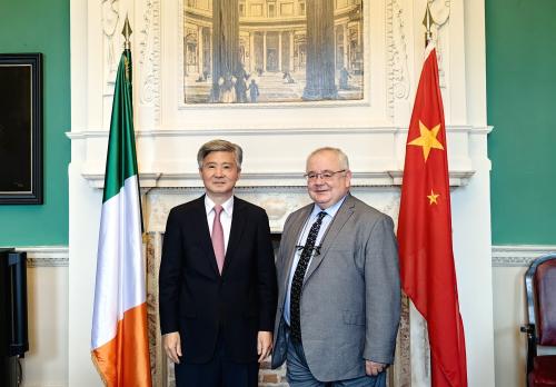 驻爱尔兰大使何向东拜会爱众议长奥法乔尔
