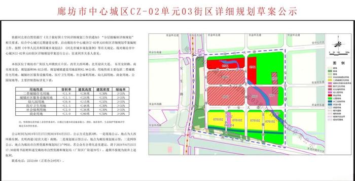 廊坊市中心城区，规划草案公示！