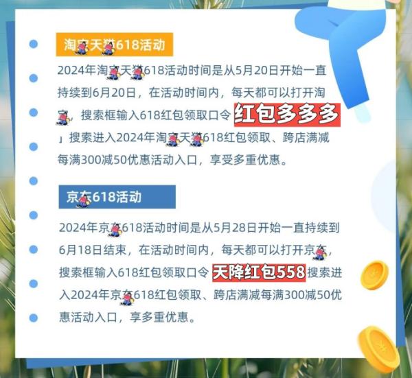 2024年淘宝、天猫、京东618满减活动攻略：618时间节点及满减规则口令全解析！