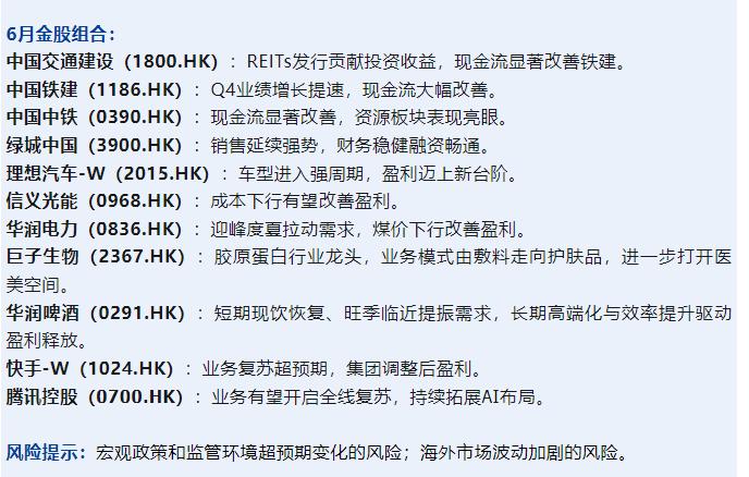 注:国盛证券的六月金股组合