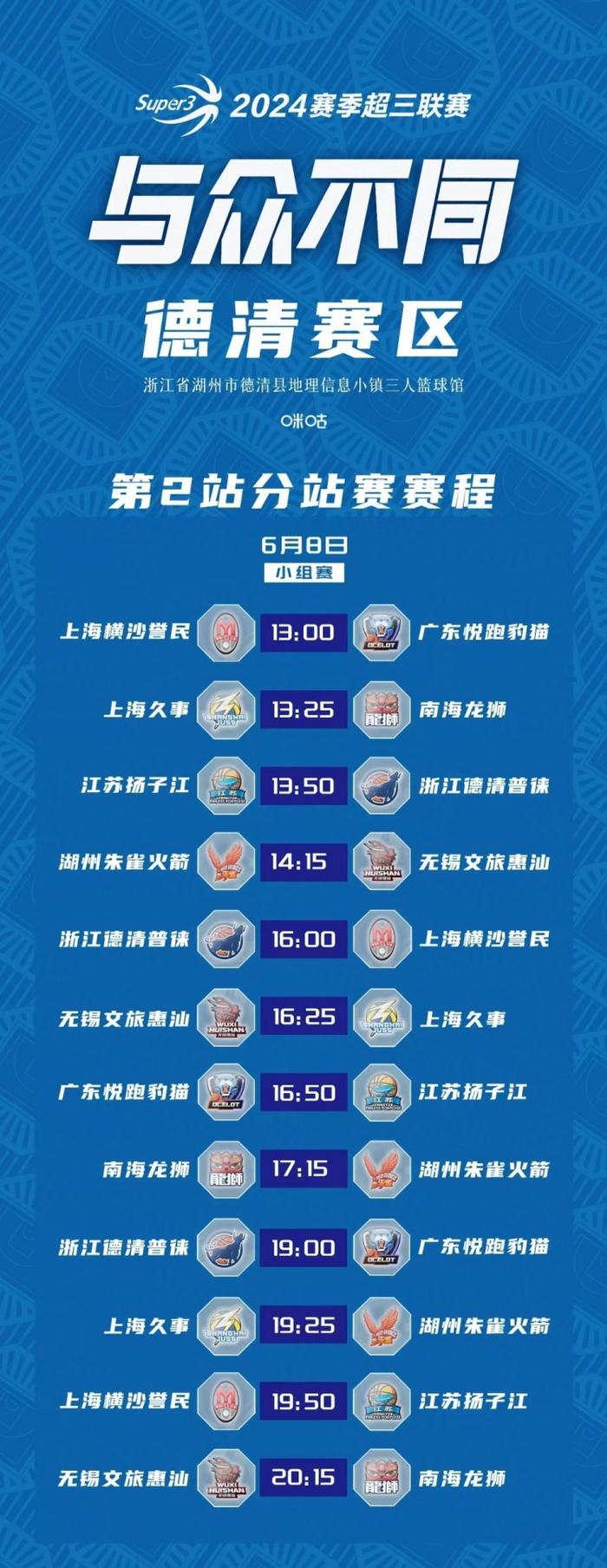 超三联赛大区赛再度启航！德清赛区第2站分站赛分组及赛程出炉