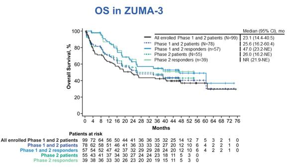 【2024 ASCO】ZUMA-3研究：R/R B-ALL患者接受Brexu-cel治疗后的长期生存结局