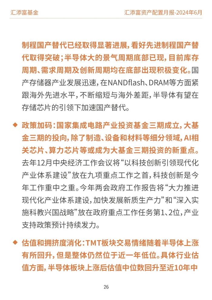 汇添富基金资产配置月报 | 2024年6月：关注泛红利类资产、超跌核心资产