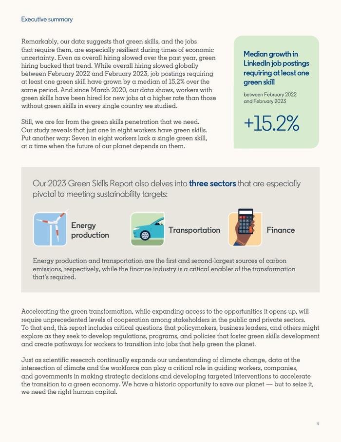 领英：2023年全球绿色技能报告