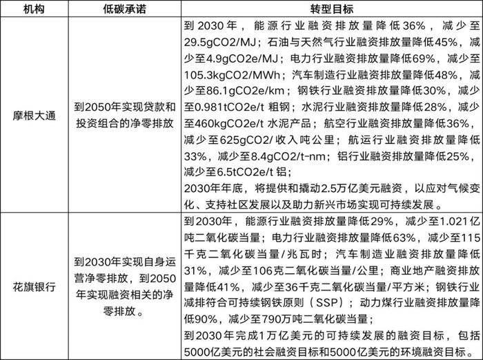 转型金融-美国银行机构转型金融实践-以摩根大通、花旗银行为例