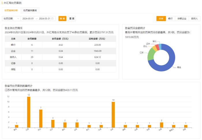 2024年5月外汇违规案例分析