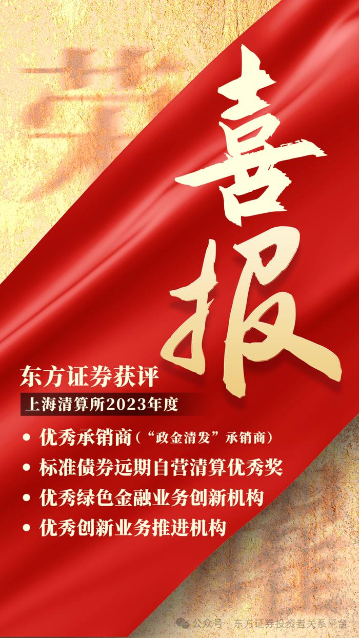 东方证券获评上海清算所2023年度高质量发展评价多个奖项