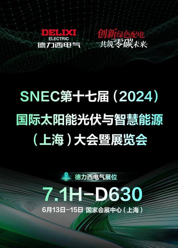 前瞻变革，赋能新质生产力！德力西电气邀您共赴SNEC 2024