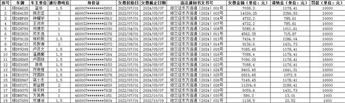 海南省交通规费征稽局东方分局发布公告七则