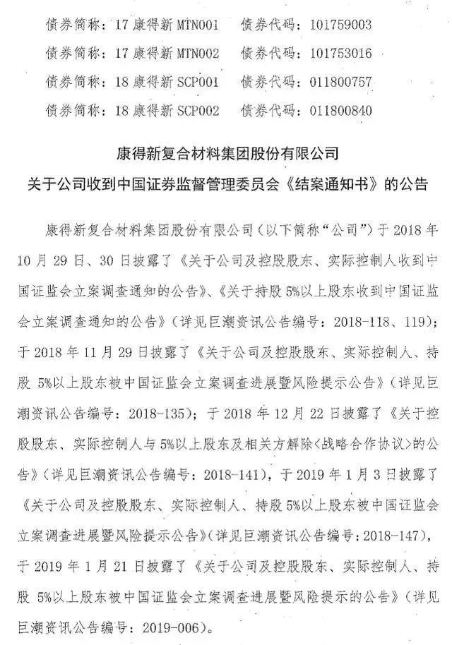 历经近6年！证监会结案：康得新未披露股东间一致行动关系违法事实不成立