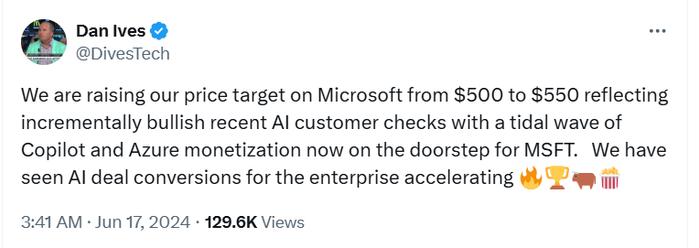 微软还能上涨25%？AI货币化程度不断提高 韦德布什上调微软目标价