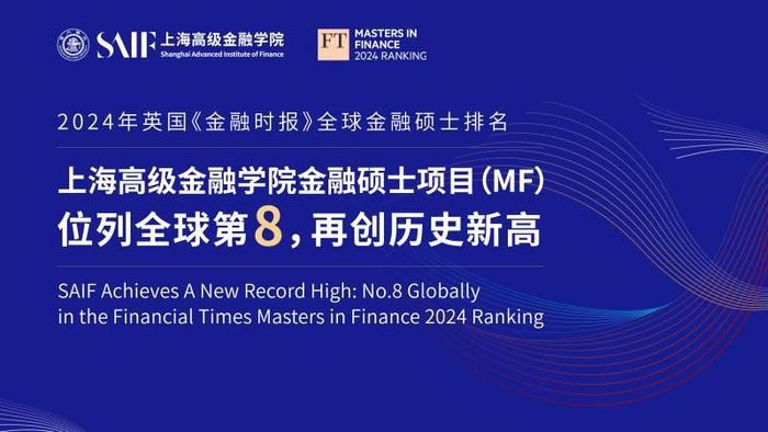 英国《金融时报》公布2024全球金融硕士项目排名 上海交通大学上海高级金融学院首次跻身全球前8