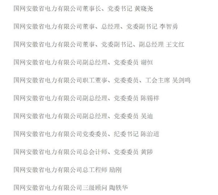 国网安徽电力董事长、党委书记任职！