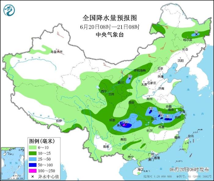 中央气象台：每 日 天 气 提 示（2024年06月20日）