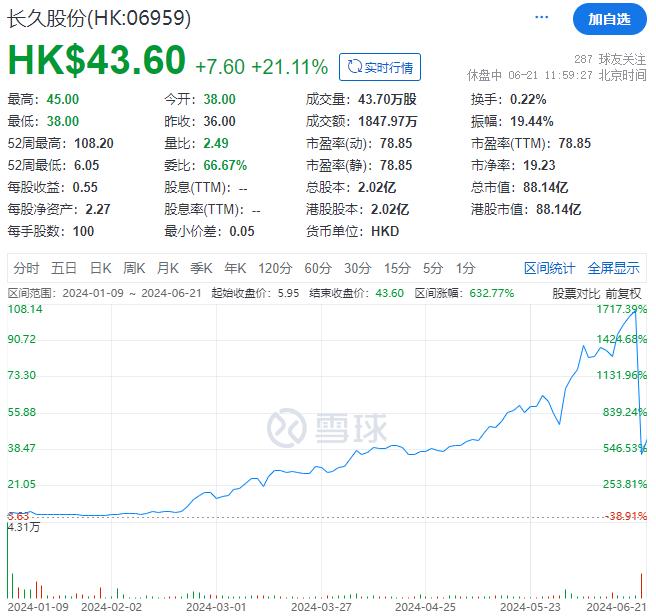 香港上市半年累升17.2倍，遭香港证监会点名股权高度集中，昨日盘中曾暴泻六成