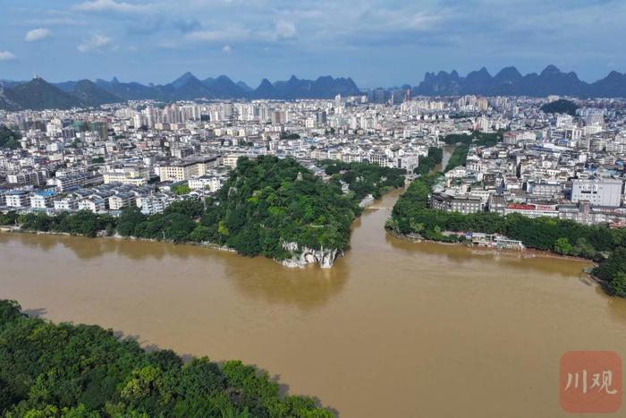 C视频丨川观新闻记者航拍洪水退去的桂林城区