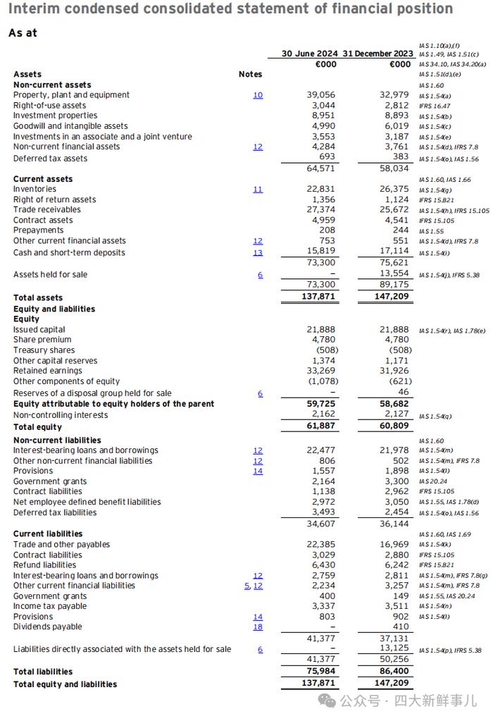 普华永道、毕马威、安永发布IFRS 2024年中期财务报表示例！