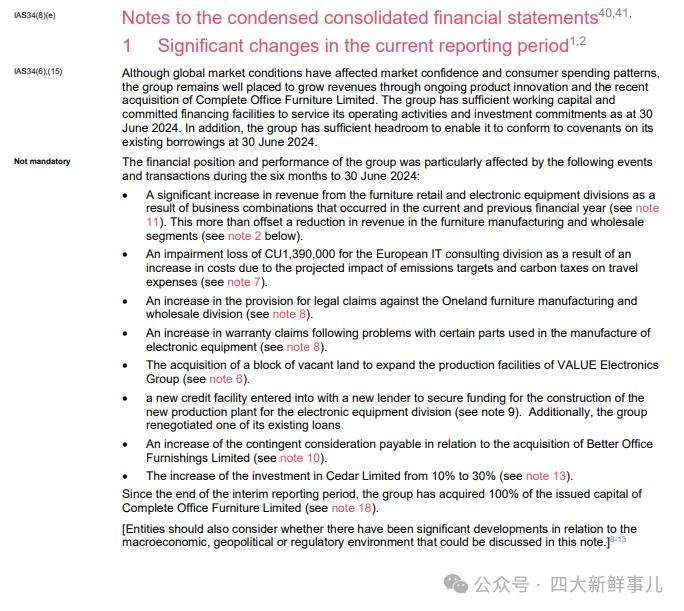 普华永道、毕马威、安永发布IFRS 2024年中期财务报表示例！