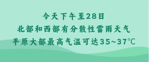 今日起，35℃及以上高温重现！未来三天河北天气→