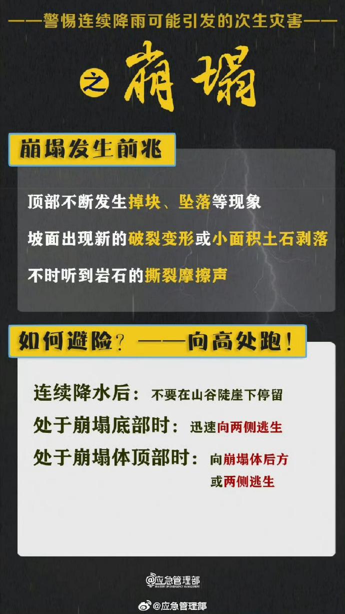 连续降雨易发次生灾害，如何避险自护