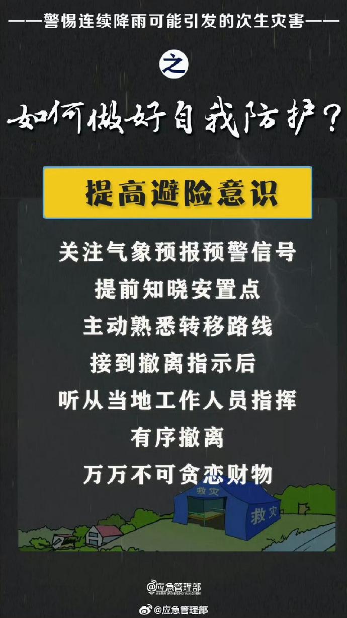 连续降雨易发次生灾害，如何避险自护