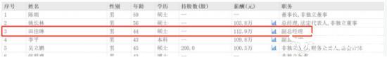 大悦城副总田佳琳年薪112.9万 比总经理姚长林还高