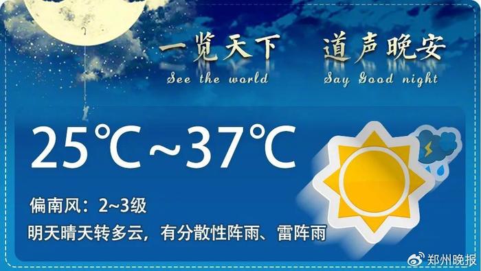 晚安郑州 | 明天，河南最高温40℃+！