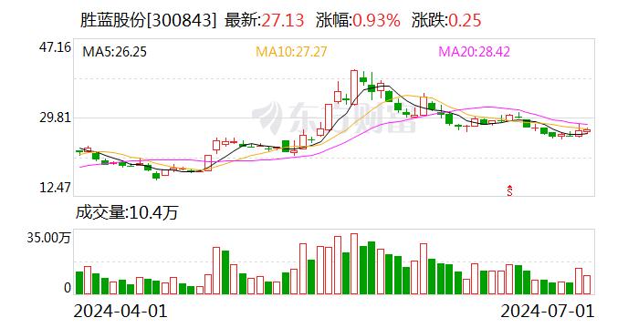 胜蓝股份：2024年第二季度“胜蓝转债”转股约260万股