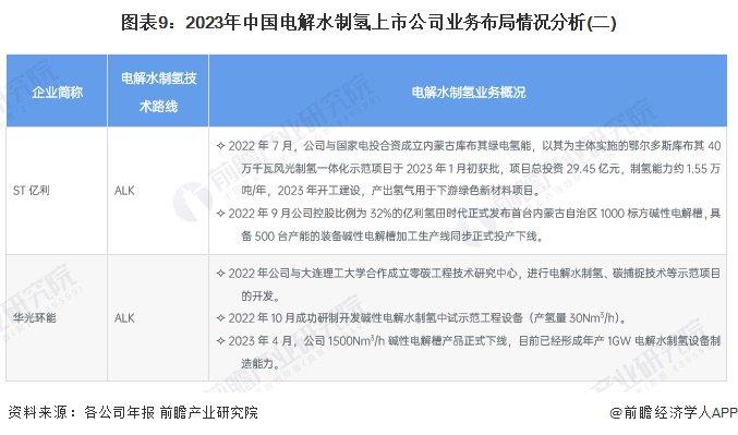 【最全】2024年中国电解水制氢行业上市公司全方位对比(附业务布局汇总、业务规划等)