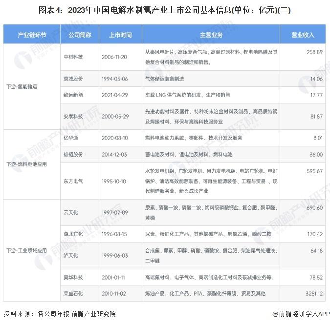 【最全】2024年中国电解水制氢行业上市公司全方位对比(附业务布局汇总、业务规划等)