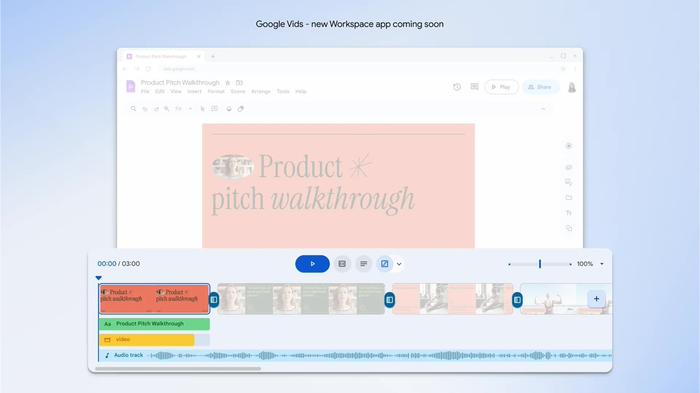 帮你写脚本、剪片、找素材，谷歌 AI 视频编辑应用 Google Vids 上线测试