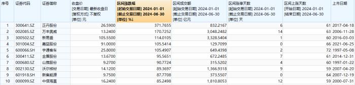 上半年十大牛股都有谁？ 正丹股份大涨371.77%，低空经济、出海、高分红等概念受追捧