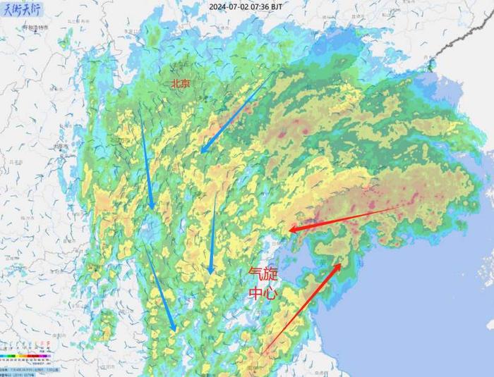 江淮气旋外围云系给北京“洒水”，今日小雨持续至傍晚