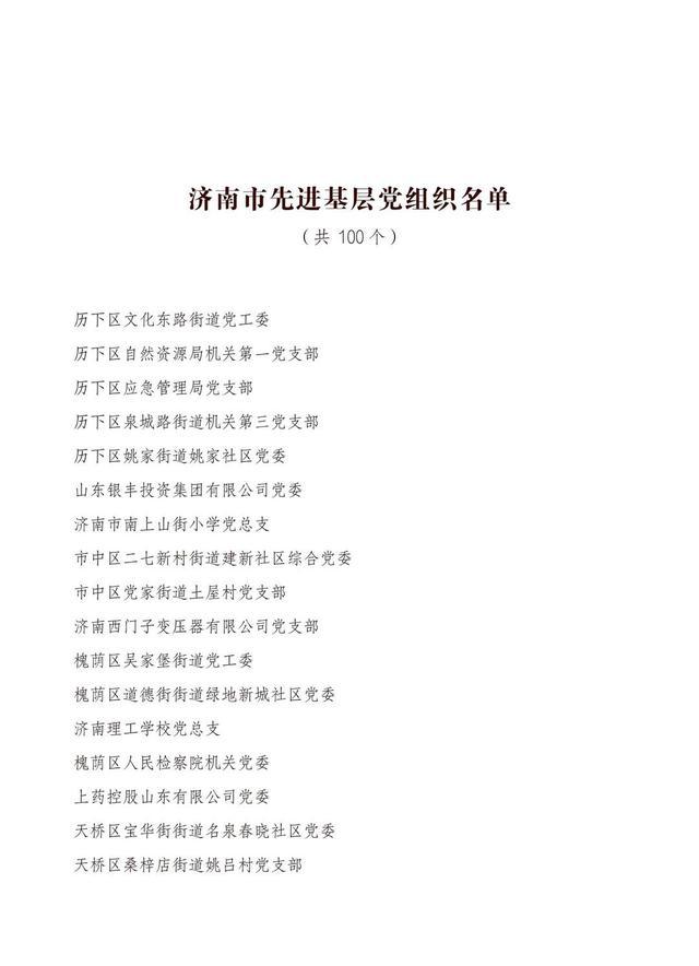名单出炉！济南起步区4名个人、2个党组织获中共济南市委表彰