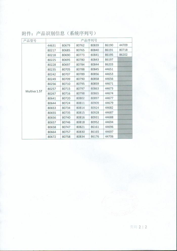 飞利浦医疗（苏州）有限公司对磁共振成像系统主动召回