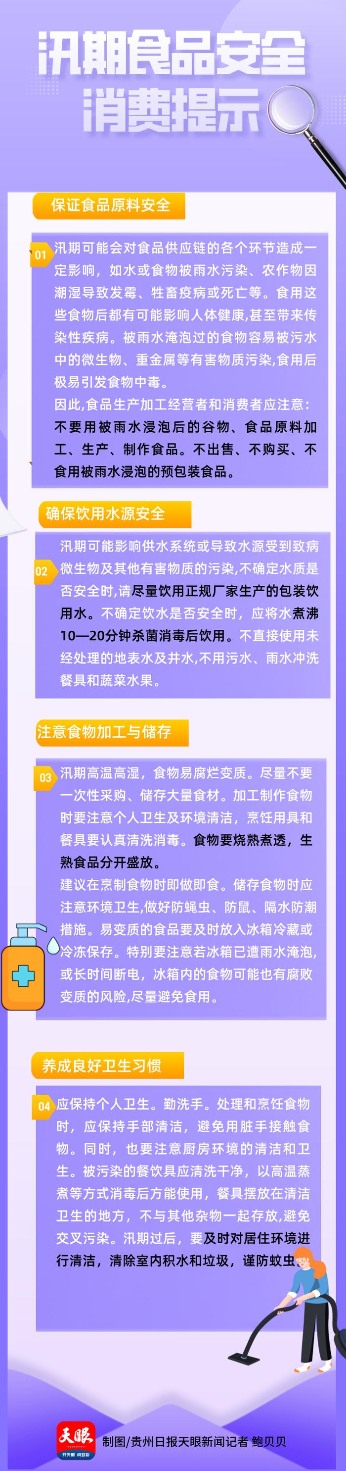 @所有人 贵州省市场监管局提示注意汛期食品安全