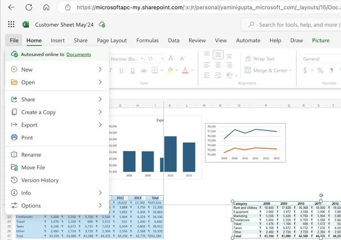 网页版微软 Word、Excel 和 PowerPoint 改进“文件”菜单：优化重命名、增强自动保存