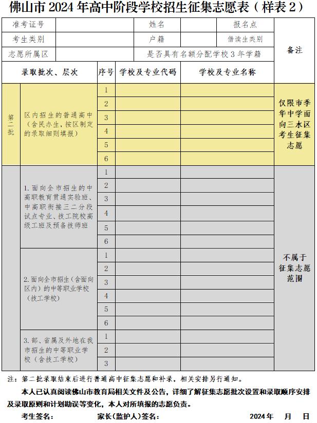 征集志愿开启！佛山市2024年市直属普通高中学校招生方案发布