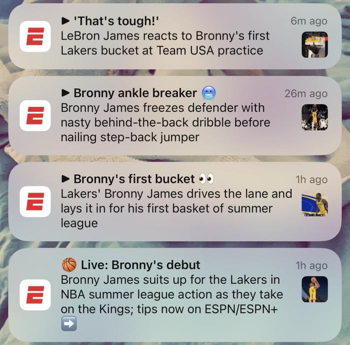 关注度MAX！ESPN多条推送追踪布朗尼 覆盖首秀&俩进球&詹姆斯反应