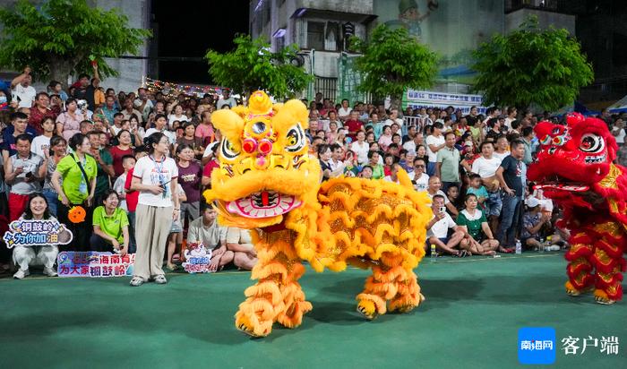 点燃锦山之夜！牛魔王娶亲、狮虎争霸……海南“村VA”现场锣鼓喧天