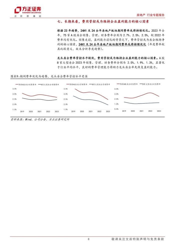 【方正房地产】政策发力见效，静待盈利能力恢复——房地产行业2024年中报业绩前瞻