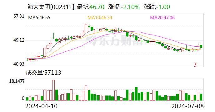 海大集团发布上半年预增公告 净利润同比增长86.33%~100.06%