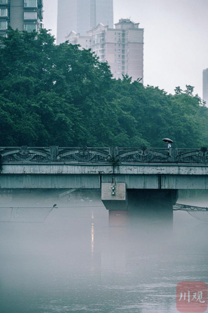 C视频｜薄雾绕锦江 阁楼朦胧烟雨中