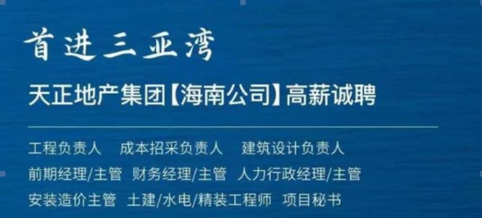 首进三亚斩获单价“地王”，河北房企天正地产凭什么逆势扩张？