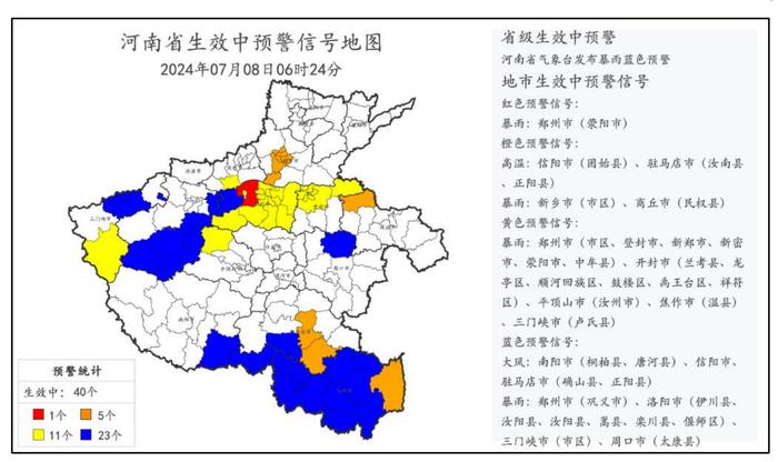 河南多地未来三日仍有大到暴雨，并伴有强对流天气